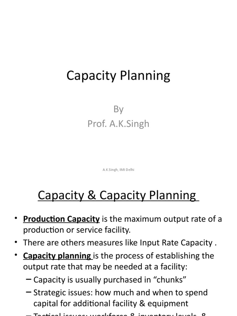 Capacity Planning Strategies Explained | PDF | Business Economics ...