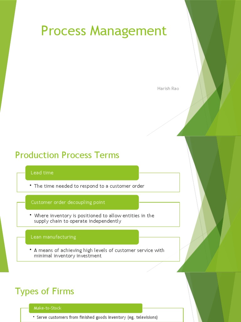 Session 4-5 - Process Management and Process Analysis | PDF | Inventory ...