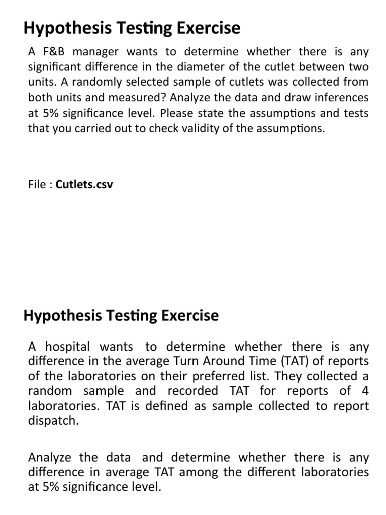 Hypothesis Testing in F&B and Healthcare | PDF | Career & Growth