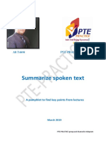 Summarize Spoken Text: Ali Talebi Pte-Practice Group