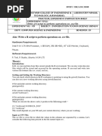 Aim: Write A R Script To Perform Operations On .CSV File.: Sycet/ Cse/Lom/Idsr