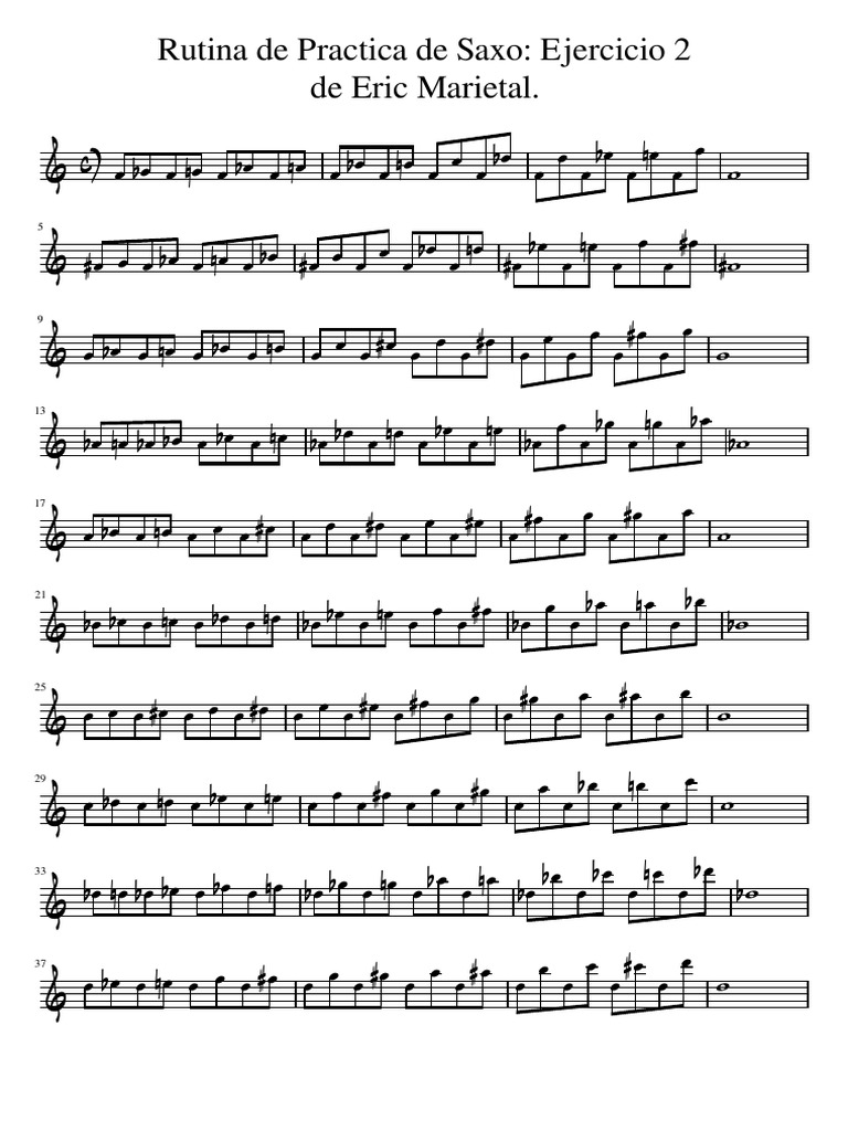 Saxophone Practice Routine: Exercise 2 | PDF