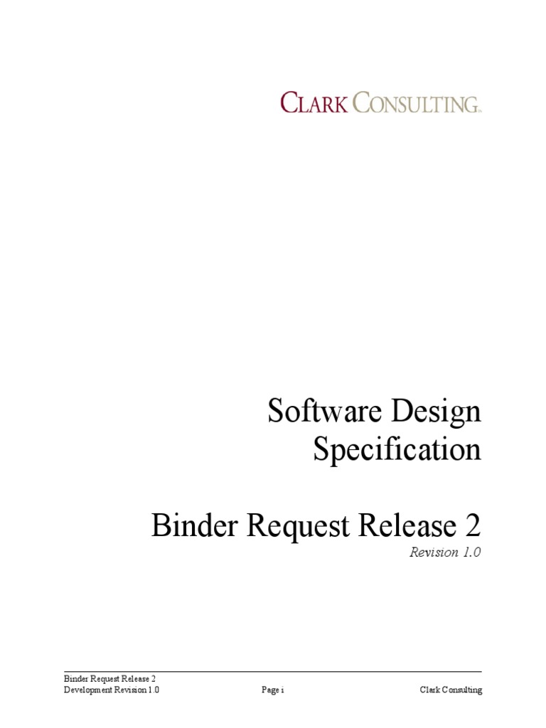 Binder Request Release 2 Development Revision 1.0 Software Design ...