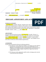 Fiduciary Appointment and Authorization: Respondent / Fiduciary Trustee Principal / Beneficiary