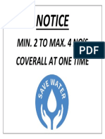 Min. 2 To Max. 4 No'S Coverall at One Time: Notice
