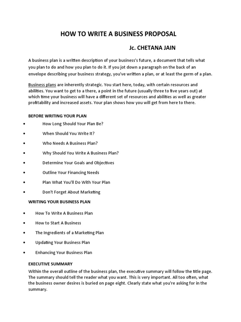 How To Write A Business Proposal | PDF | Market Analysis | Marketing ...