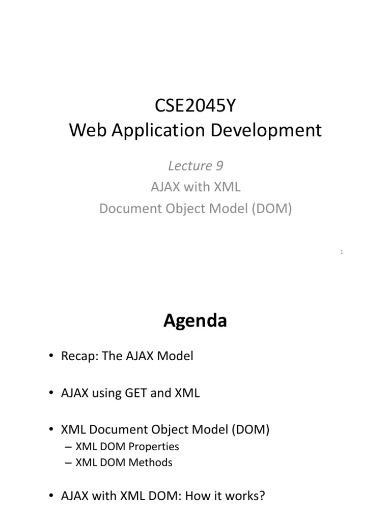 AJAX with XML and DOM Integration | PDF | Ajax (Programming) | Document ...