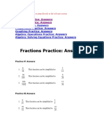 Fractions Practice: Answers Percents Practice: Answers