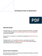 Lecture 1: Introduction To Research