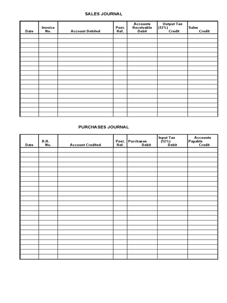 Sales Journal Template and Format | PDF | Debits And Credits | Corporations