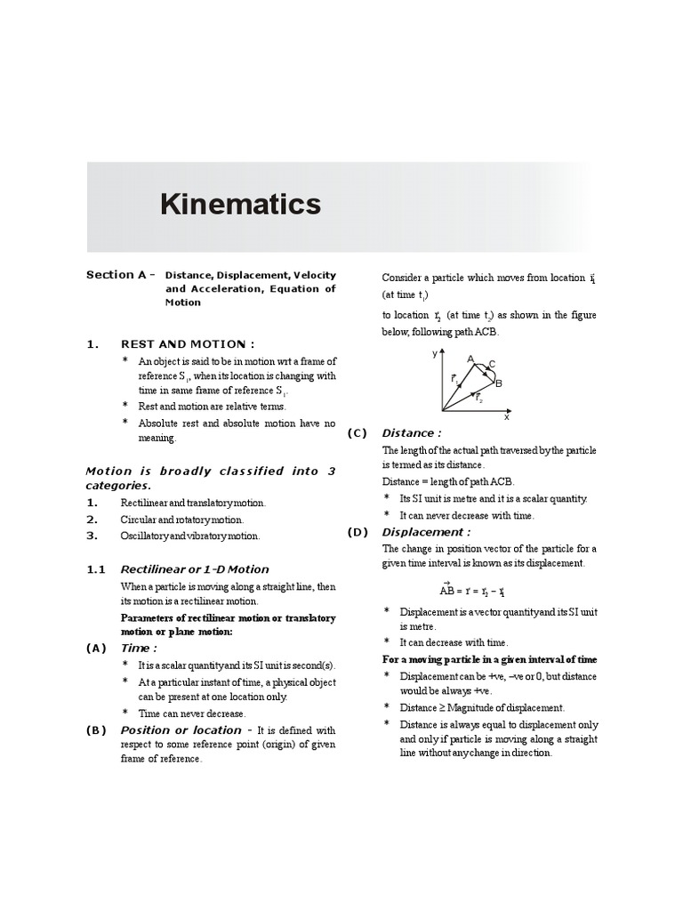 Kinematics: Motion, Velocity, and Acceleration | PDF | Velocity | Speed