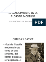 El Conocimiento en La Filosofía Moderna