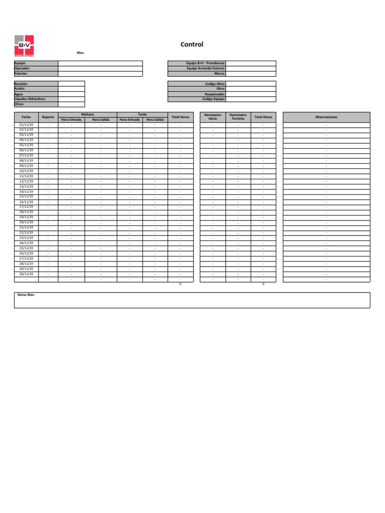 Control de Horas y Mantenimiento de Equipos | PDF | Naturaleza