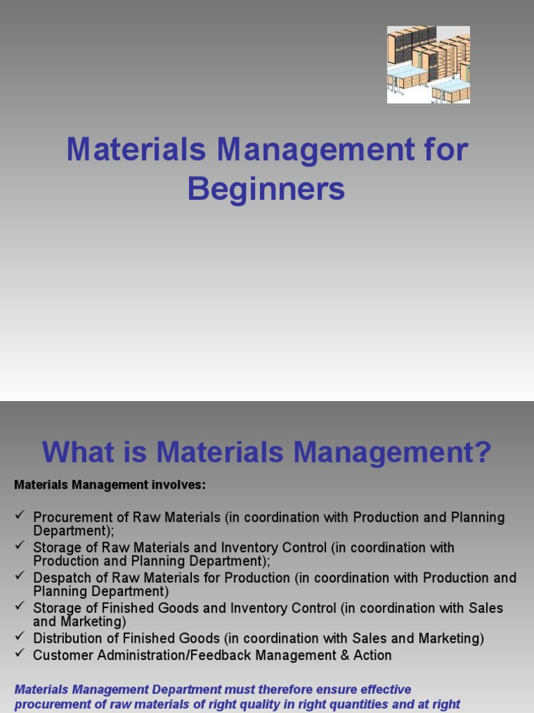 Materials Managment (EIILM) | PDF | Inventory | Warehouse