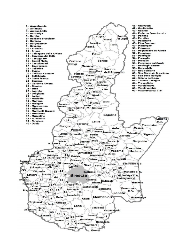 Cartina Provincia Di Brescia | PDF