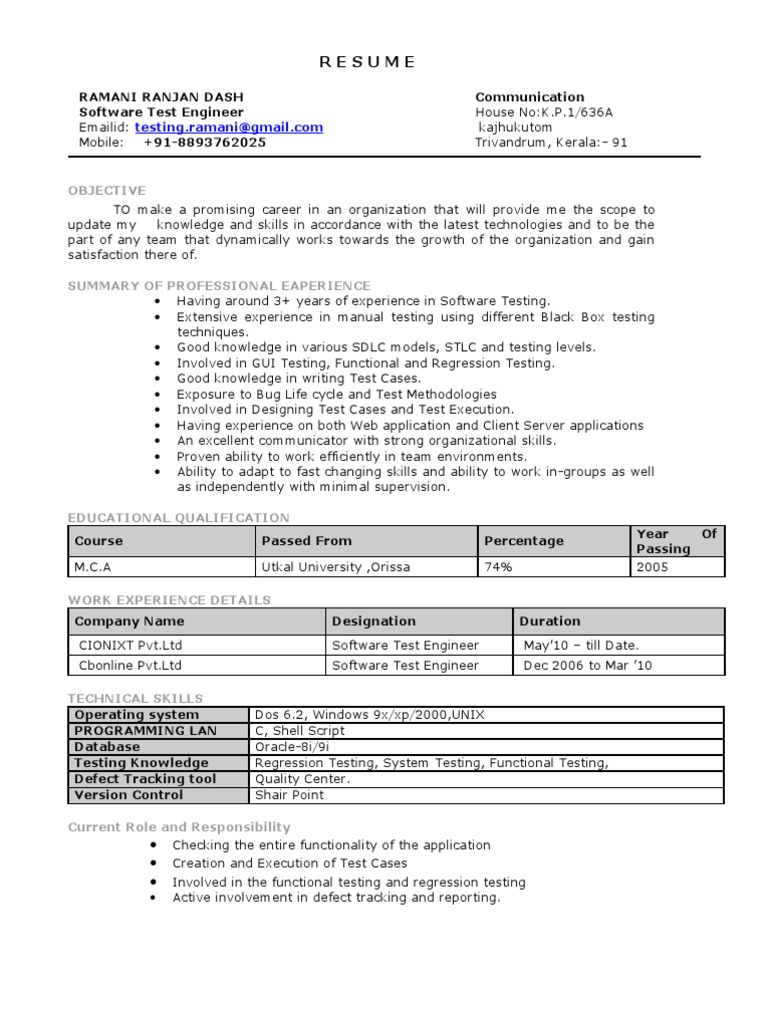 Ramani Testing Resume | PDF | Java Server Pages | Cheque