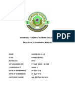 Keningau Teacher Training College PRACTICAL 2: Qualitative Analysis