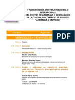 Agenda IV Congreso de Arbitraje Nacional e Internacional 2020