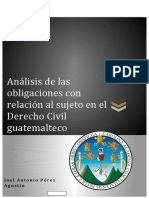 Análisis de Las Obligaciones Con Relación Al Sujeto en El Derecho Civil Guatemalteco