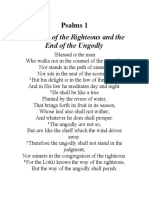 The Way of The Righteous and The End of The Ungodly: Psalms 1