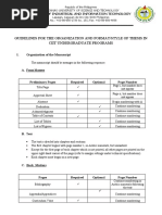 Guidelines For The Organization and Format/Style of Thesis in Ciit Undergraduate Programs