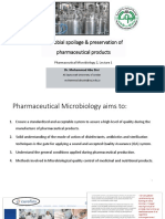 Microbial spoilage and preservation of pharmaceutical products