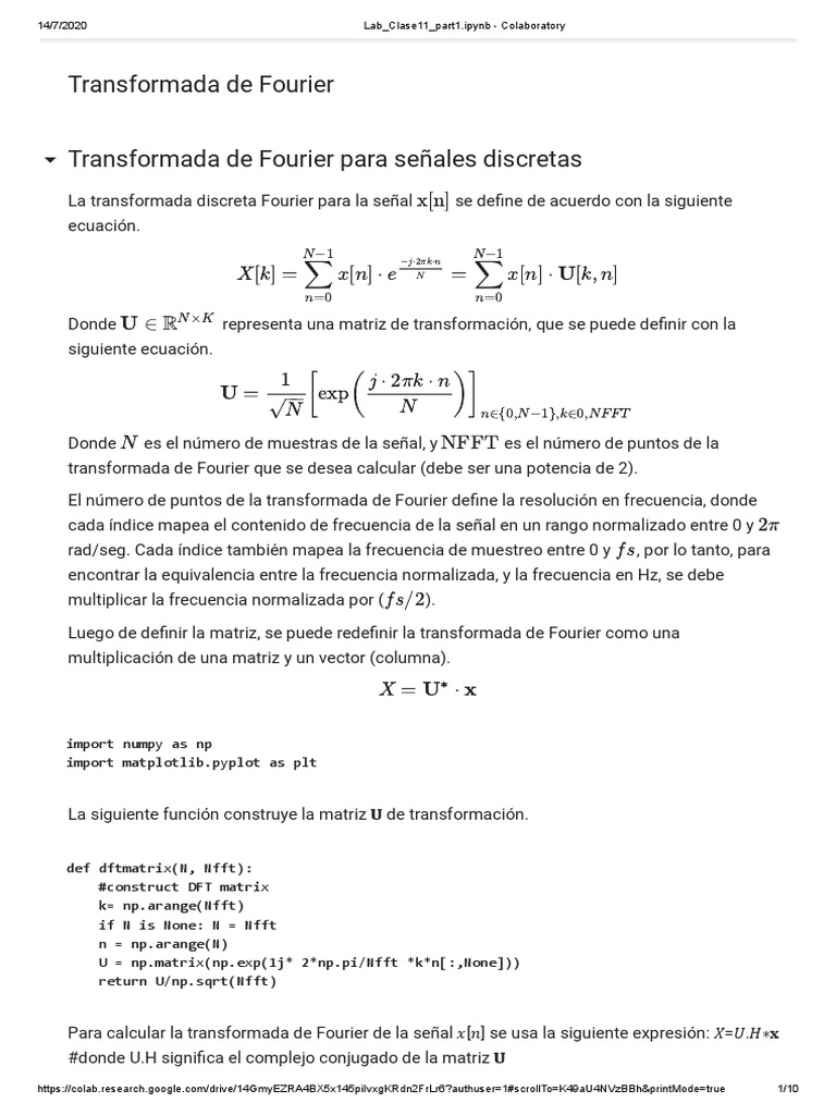 Transformada de Fourier en Python | PDF | Transformada discreta de ...