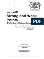 x264 Codec Strong and Weak Points: (Preliminary Options Analysis)