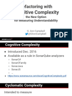 Refactoring With: Cognitive Complexity