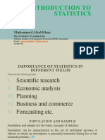 Introduction To Statistics: Muhammad Afzal Khan