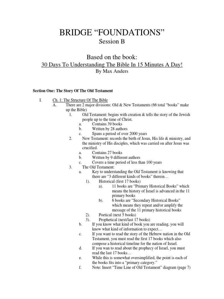 30 Days To Understanding The Bible in 15 Minutes ADay Outline | PDF ...