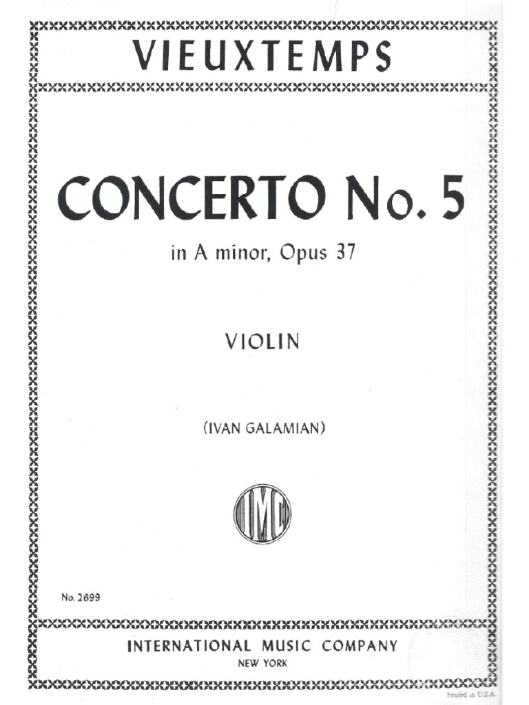 Vieuxtemps Violin Concerto No 5 I Galamian Violin Part PDF PDF