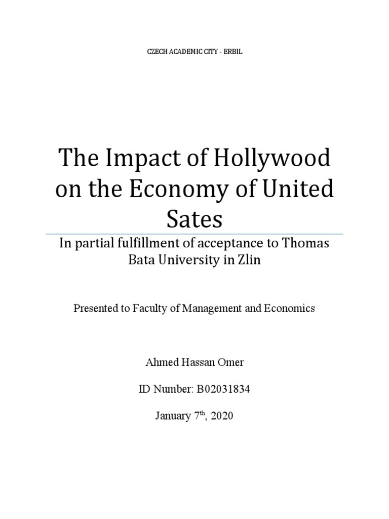 The Impact of Hollywood On The US Economy, PDF, Movie Theater