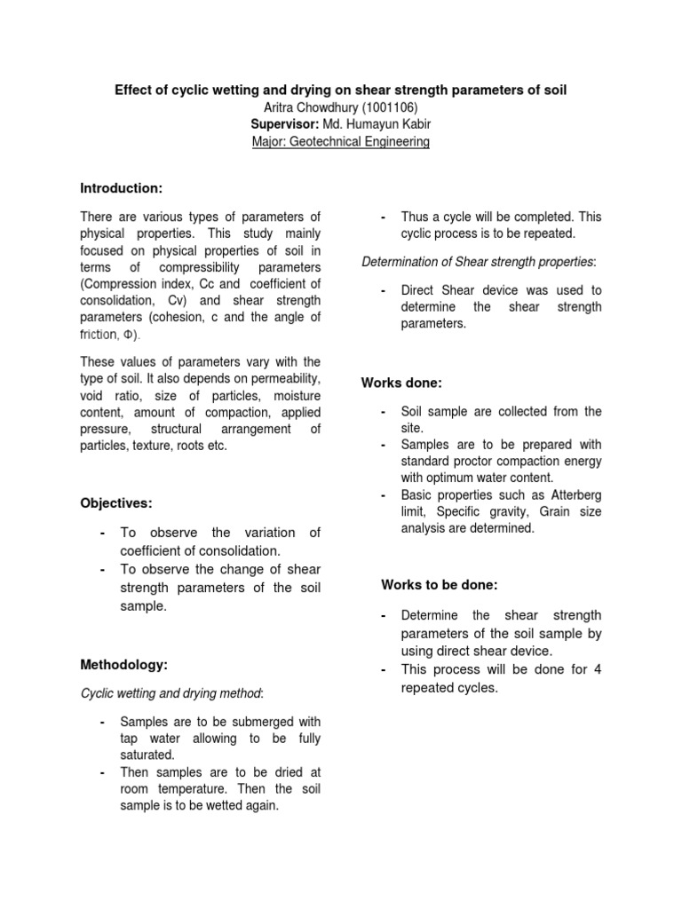 Shear Strength of Soil Under Cyclic Wetting | PDF | Soil | Natural ...