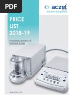 Lab Balance & Industrial Scale Price List - 2018  