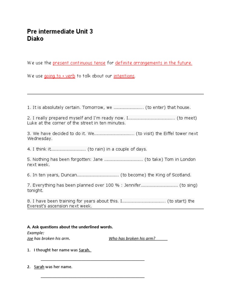 Future Tense And Conversation Practice Pdf Language Arts