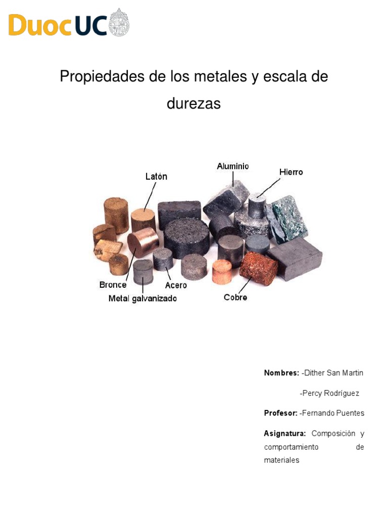 Dureza del Cobre y Escalas Metálicas | PDF | Rieles | Cobre