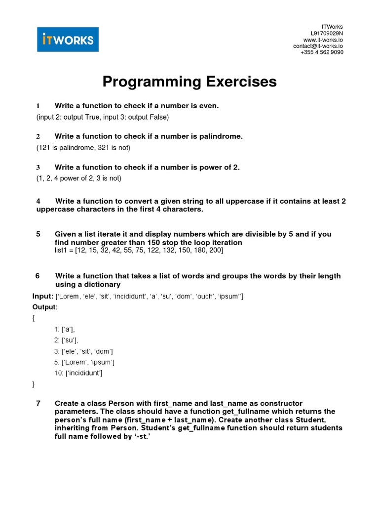 Programming Exercises: Itworks L91709029N WWW - It-Works - Io Contact ...