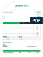 Order Form Template