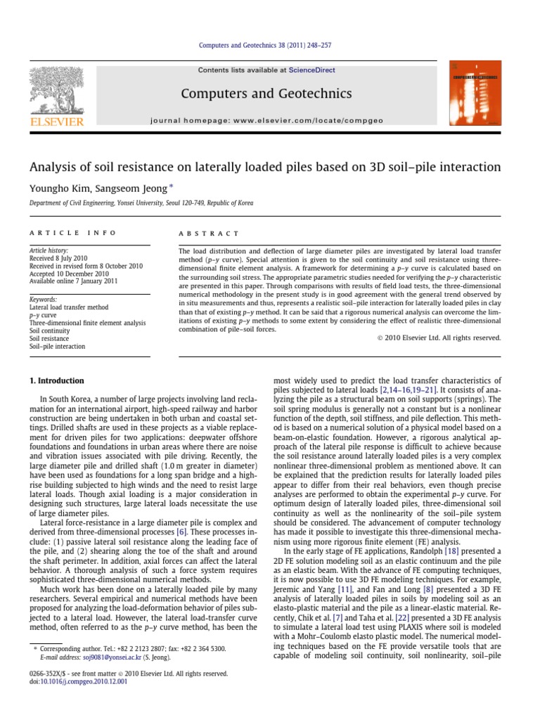 Soil Resistance Analysis for Loaded Piles | PDF | Deep Foundation ...
