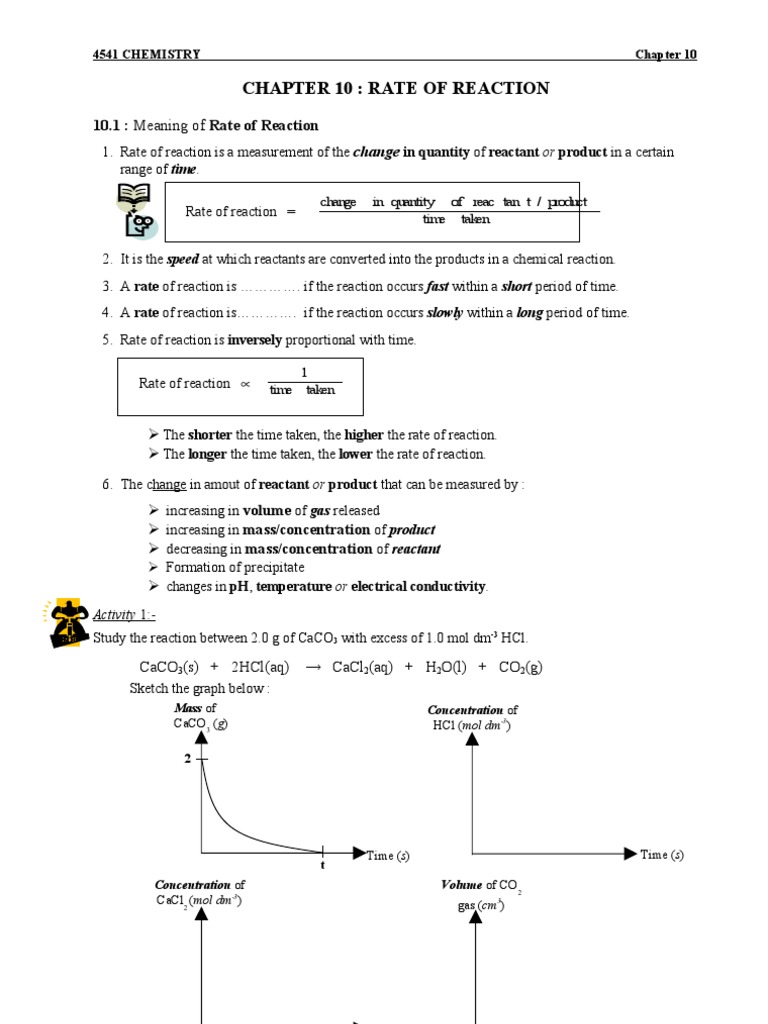 Chemistry, chapter 10, Rate of Reaction Catalysis Reaction Rate