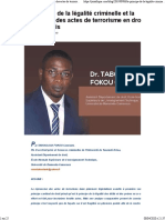 Le principe de la légalité criminelle et la répression des actes de terrorisme en droit camerounais _ JuriAfrique