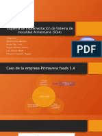 Esquema de Implementación de Sistema de Inocuidad Alimentaria