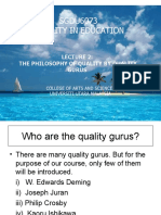 SGDU6073 Quality in Education: The Philosophy of Quality by Quality Gurus