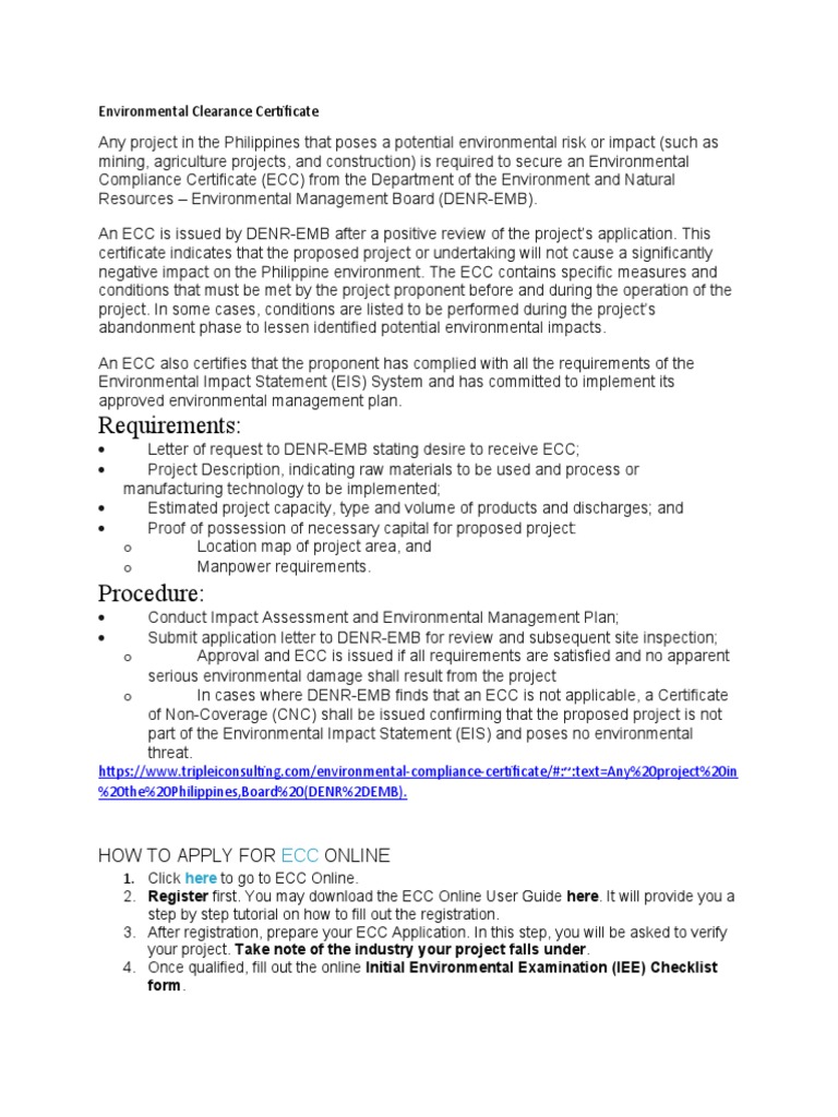 Environmental Clearance Certificate PDF Environmental Impact