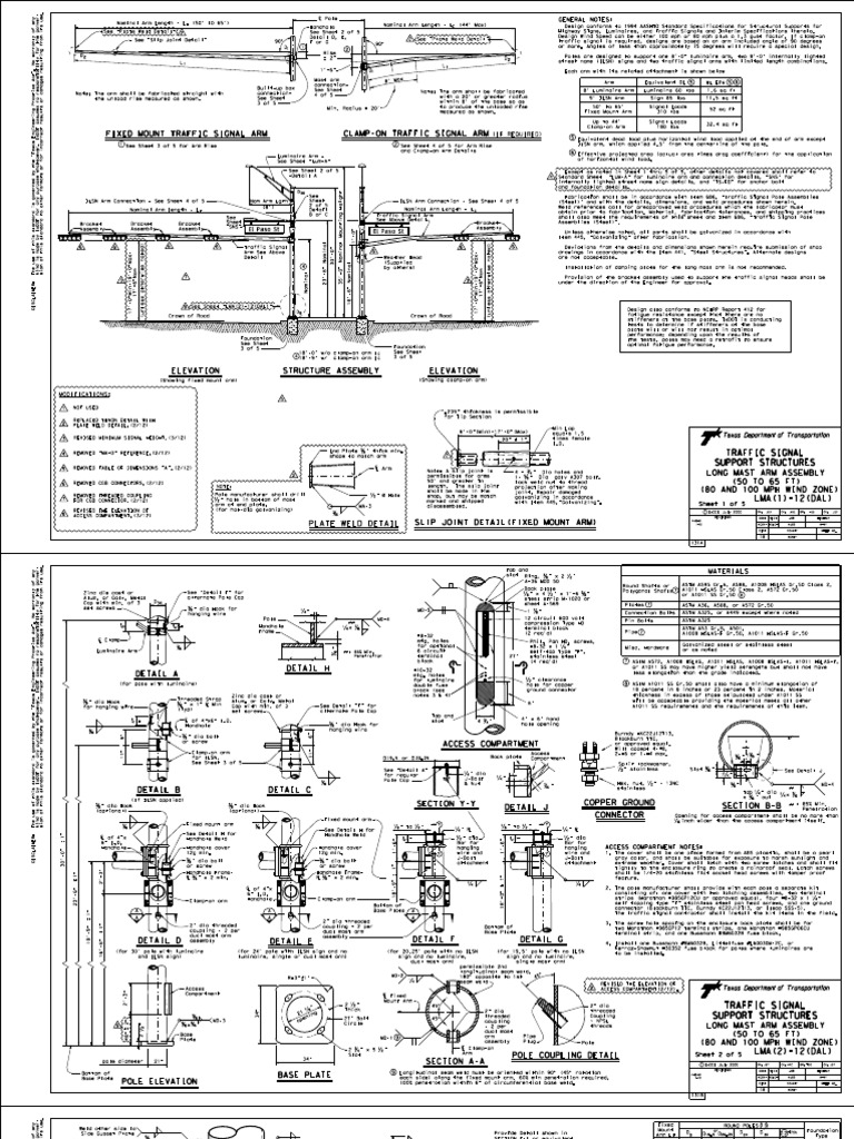Traffic Signal Support Structure Details | PDF | Mechanical Engineering ...