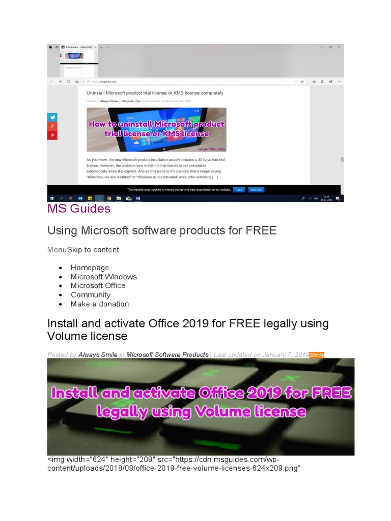 MS Guides: Using Microsoft Software Products For FREE | PDF | Windows ...