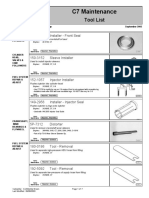 C7 Maintenance: Tool List