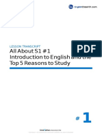 All About S1 #1 To English and The Top 5 Reasons To Study: Lesson Transcript