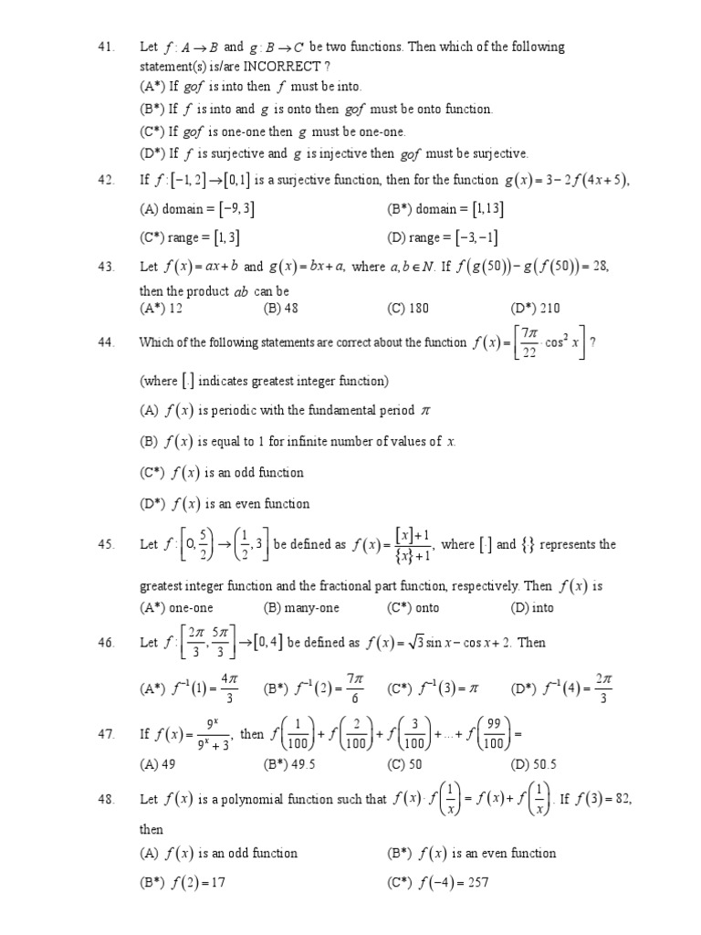 28 June JEE Advanced Paper | PDF | Function (Mathematics) | Abstract ...